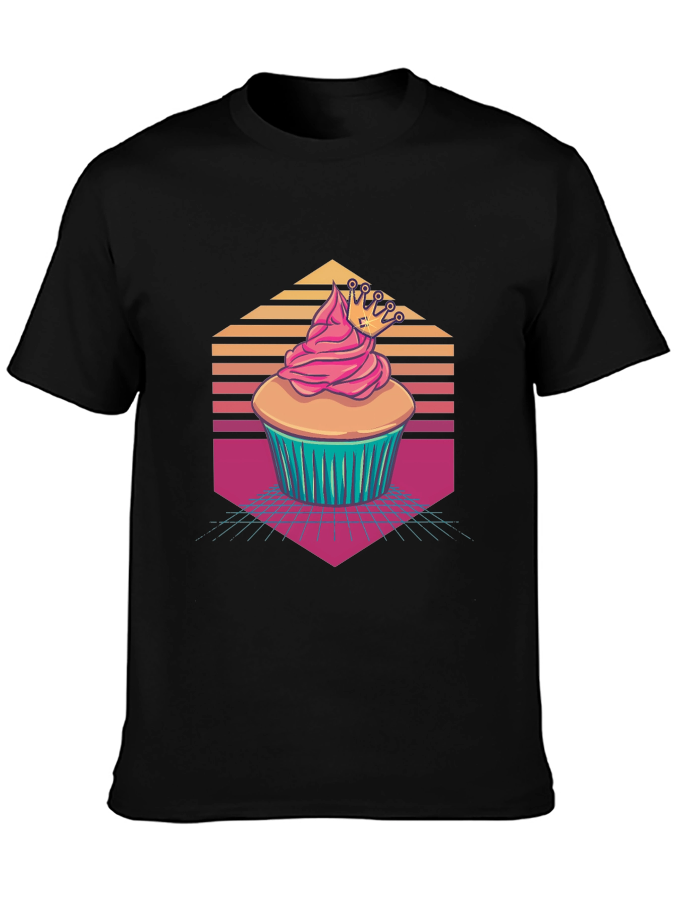 Cupcake Crown Graphic Tee - Retro Style