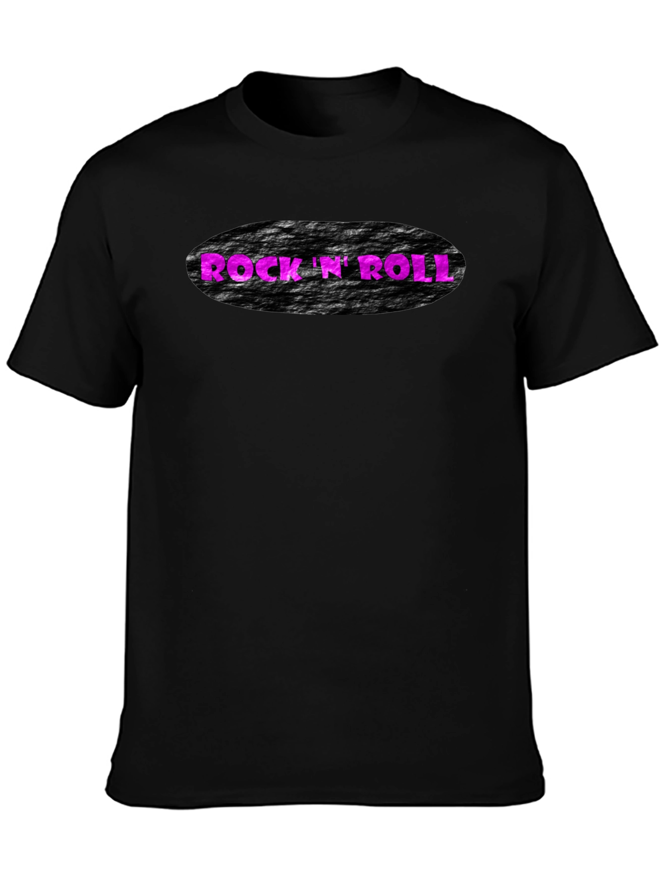 Rock N Roll Graphic Print Black T-Shirt