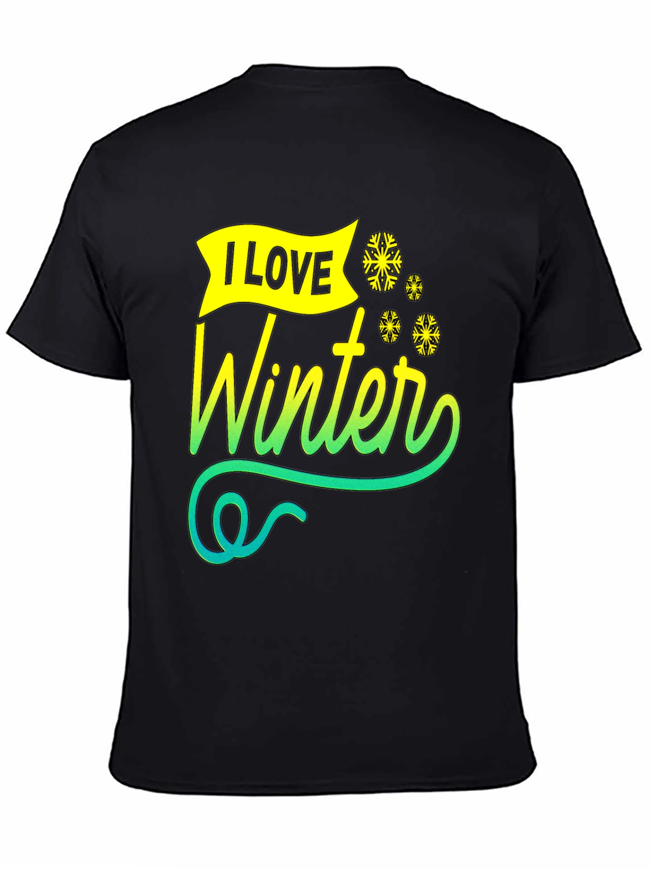 I Love Winter Graphic Tee - Black Unisex T-Shirt