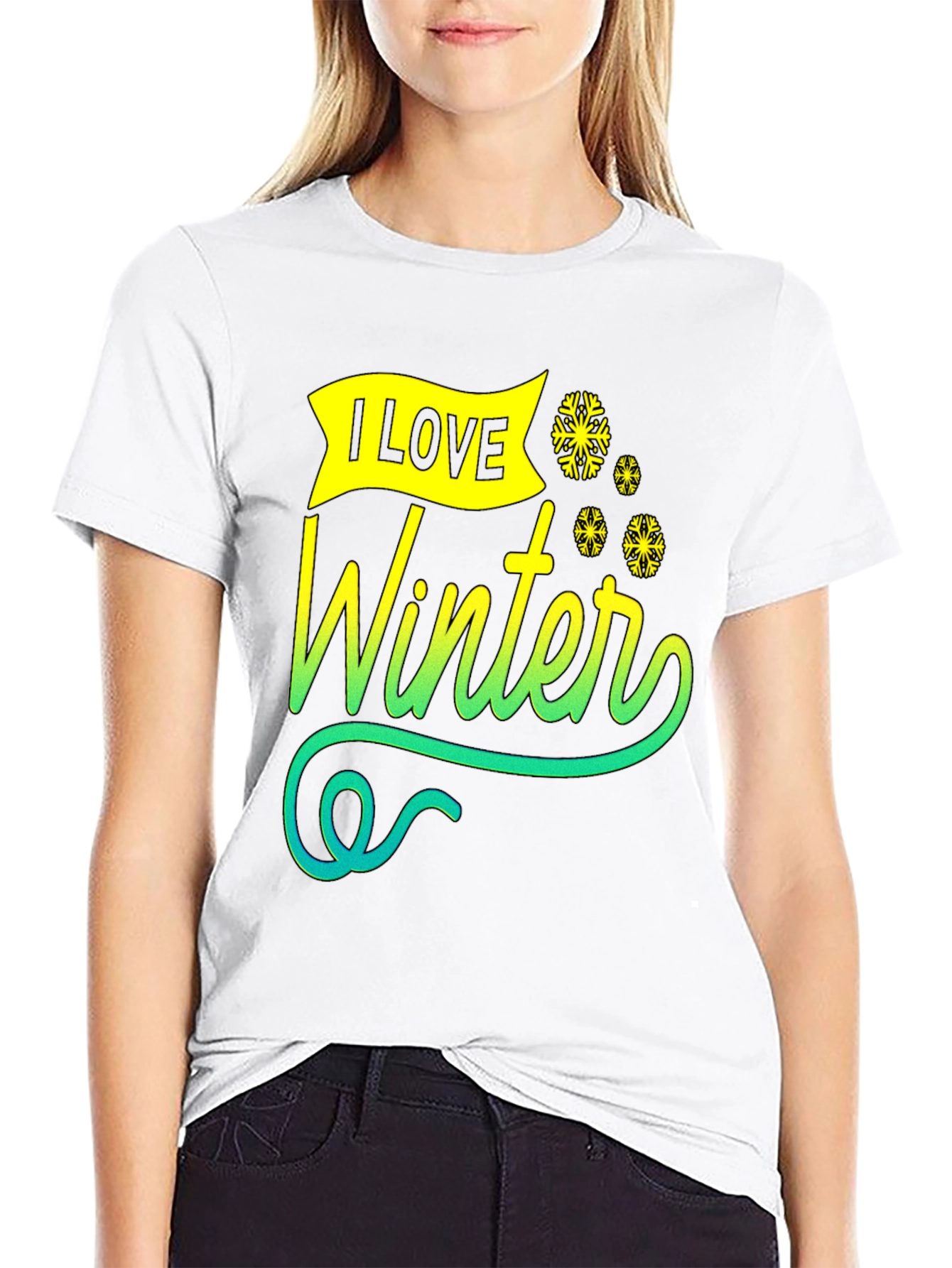 I Love Winter Graphic Tee - Black Unisex T-Shirt