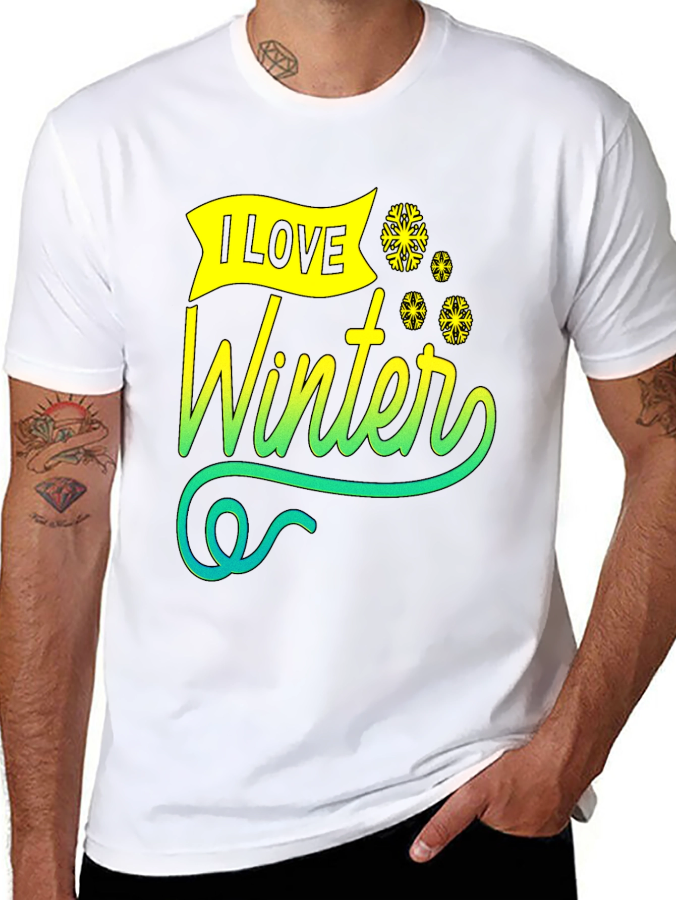 I Love Winter Graphic Tee - Black Unisex T-Shirt