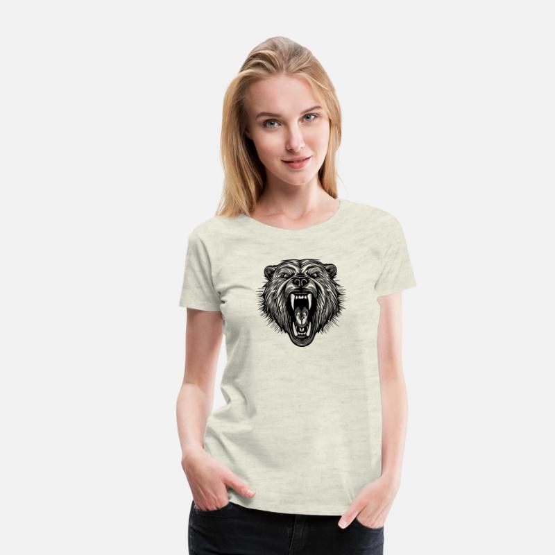 Angry Bear's Head With Sharp Teeth