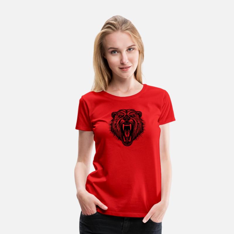 Angry Bear's Head With Sharp Teeth