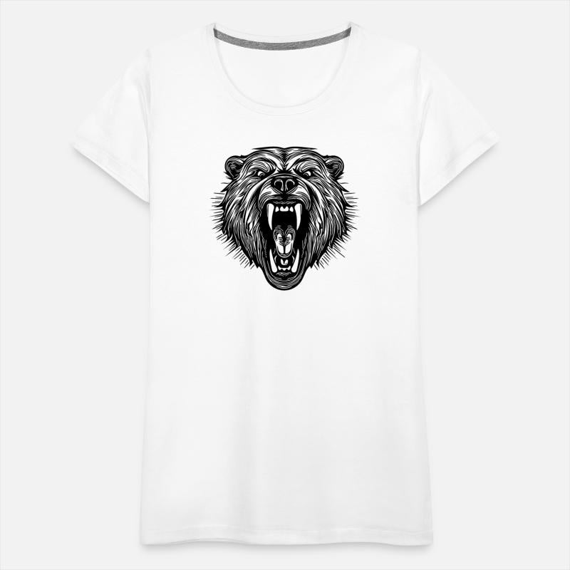Angry Bear's Head With Sharp Teeth