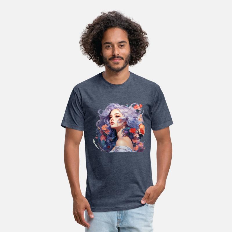 Anime Girl A Floral Portrait of Feminine Grace