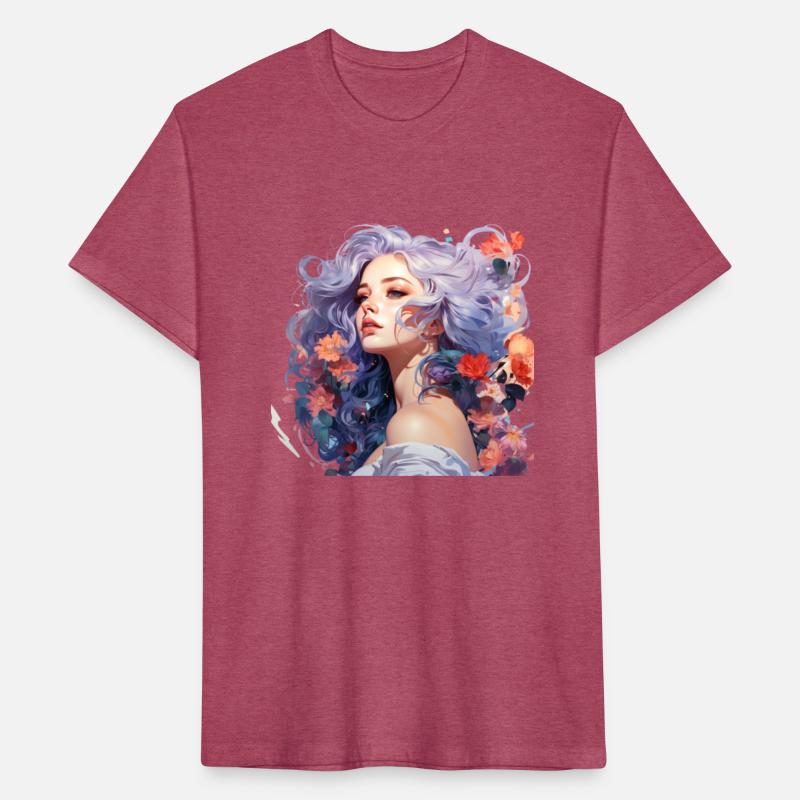 Anime Girl A Floral Portrait of Feminine Grace