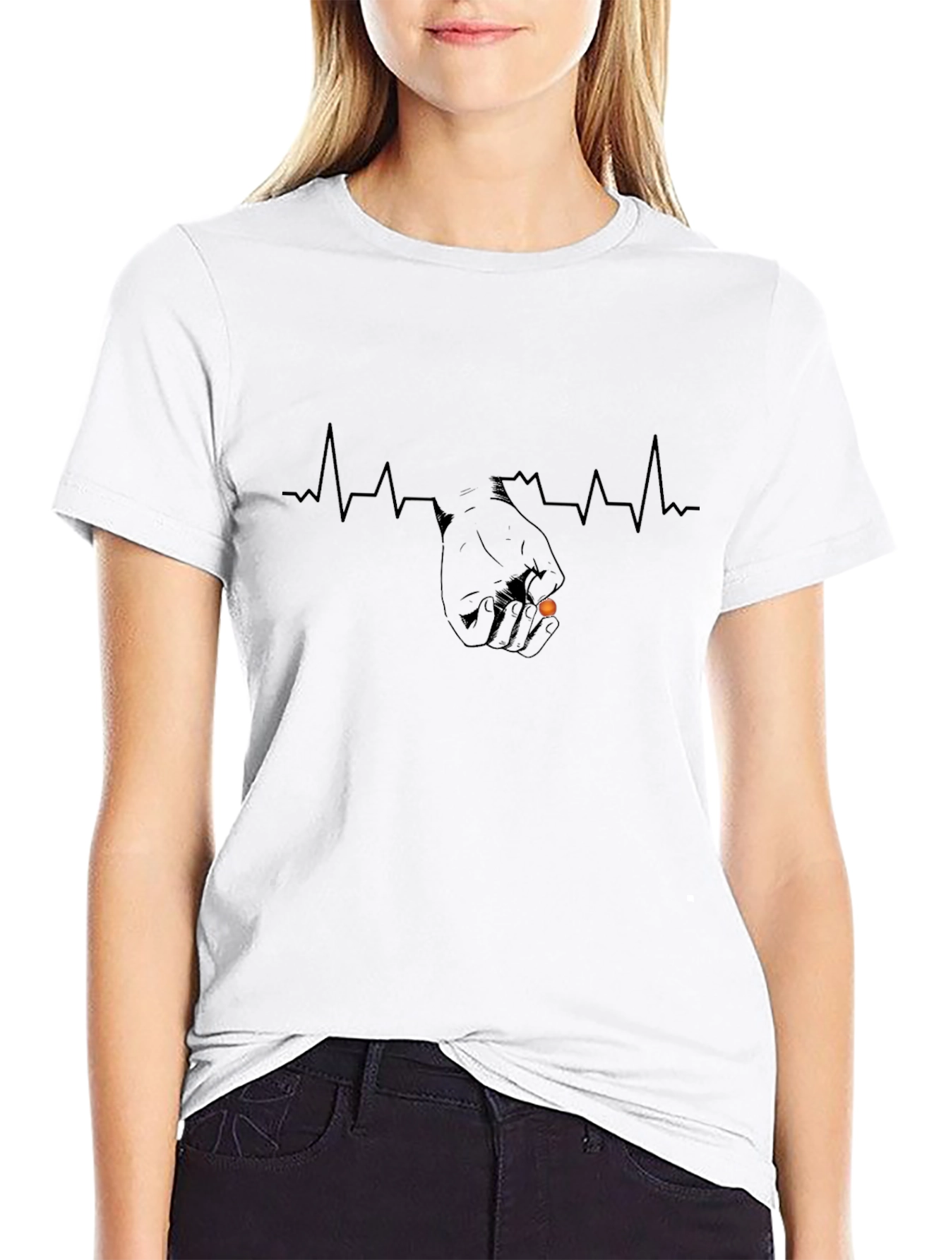 Heartbeat Fist Bump T-Shirt - Unique Design