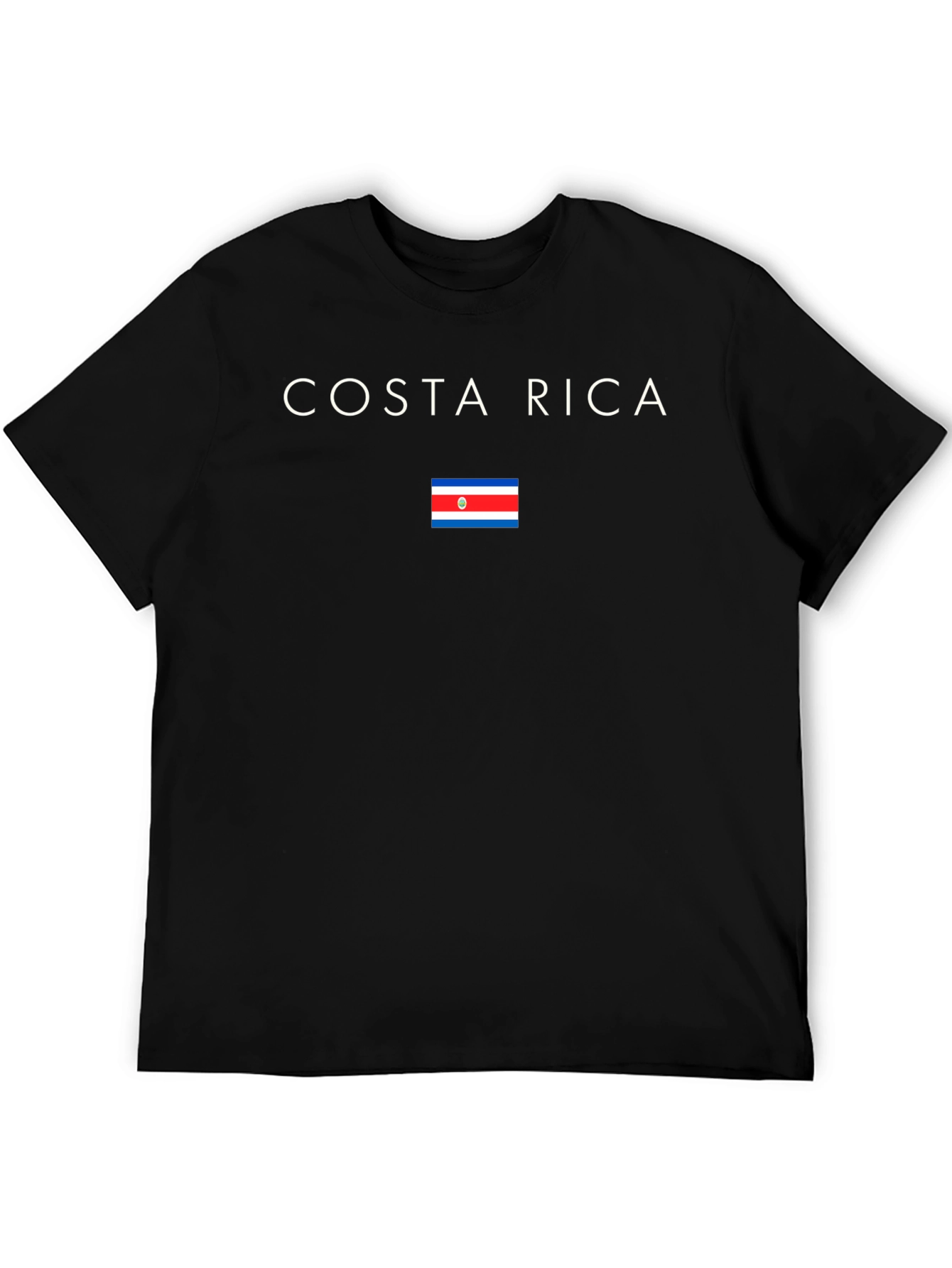 Costa Rica Flag Graphic T-Shirt - Black
