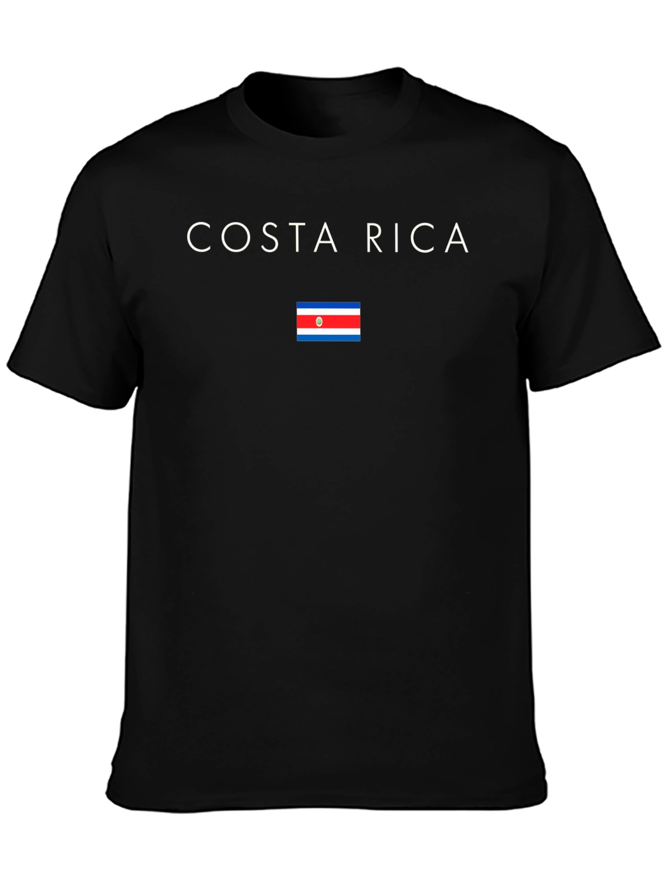 Costa Rica Flag Graphic T-Shirt - Black