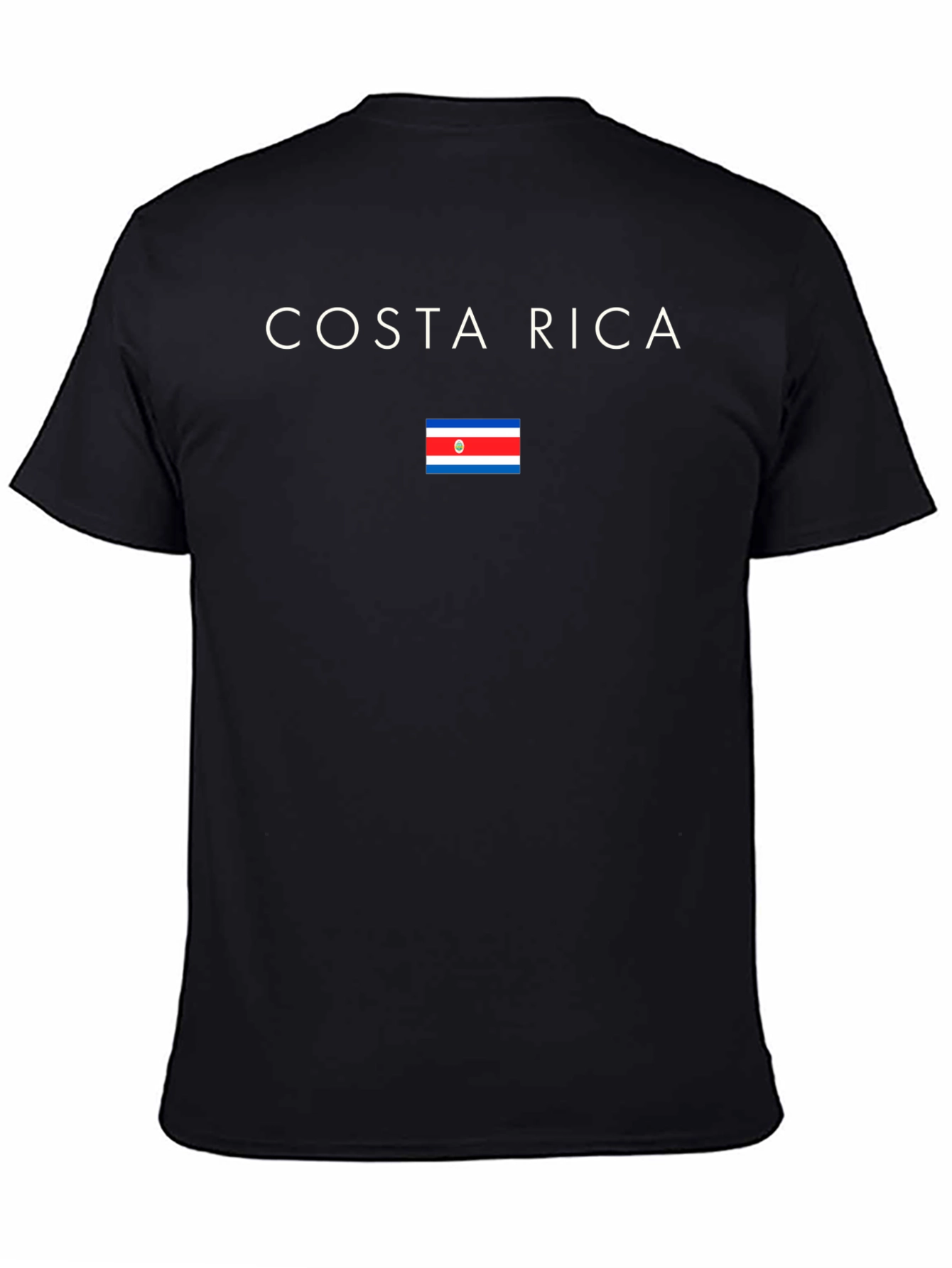 Costa Rica Flag Graphic T-Shirt - Black