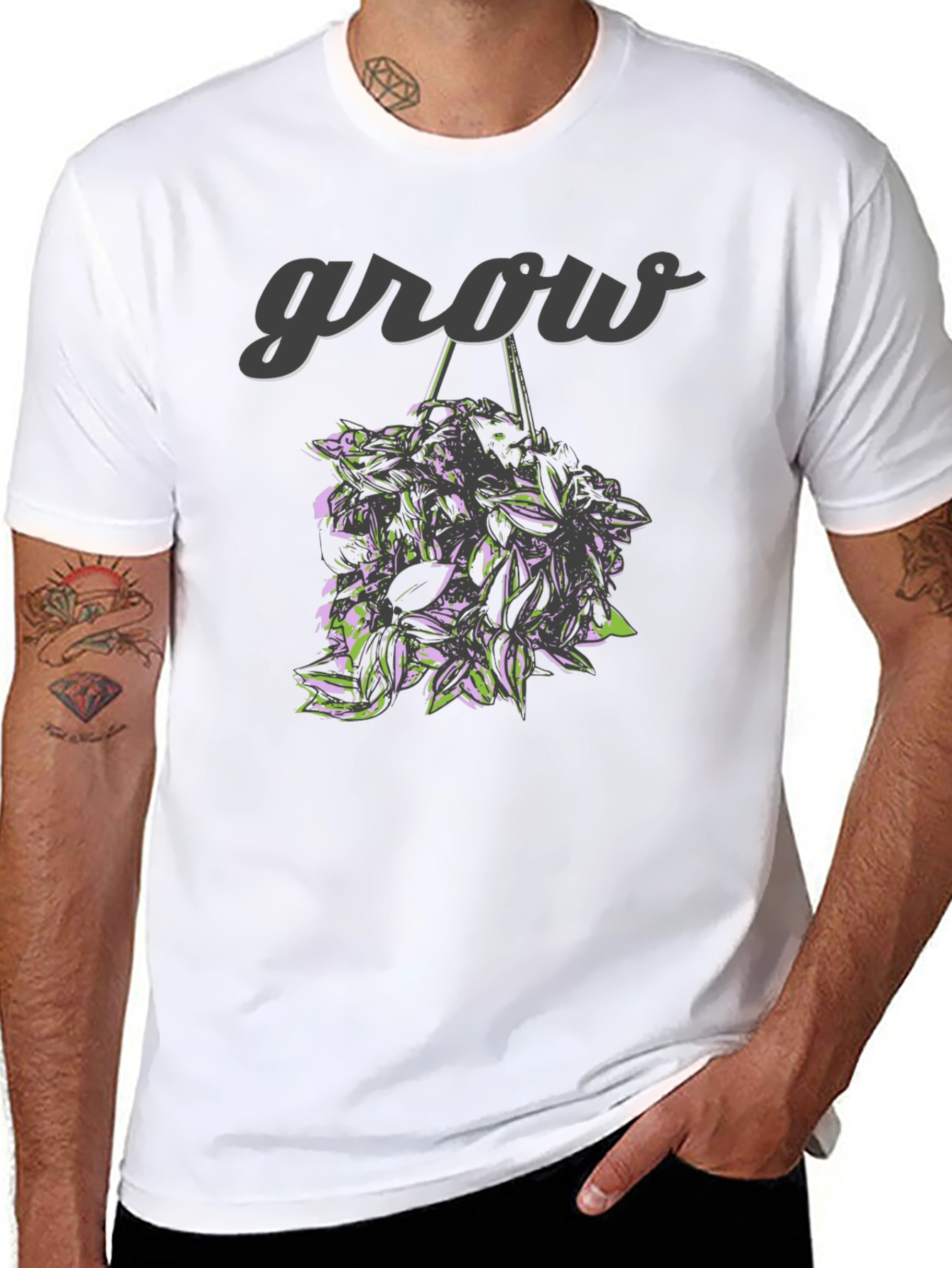 Grow Graphic Tee - Stylish Black T-Shirt