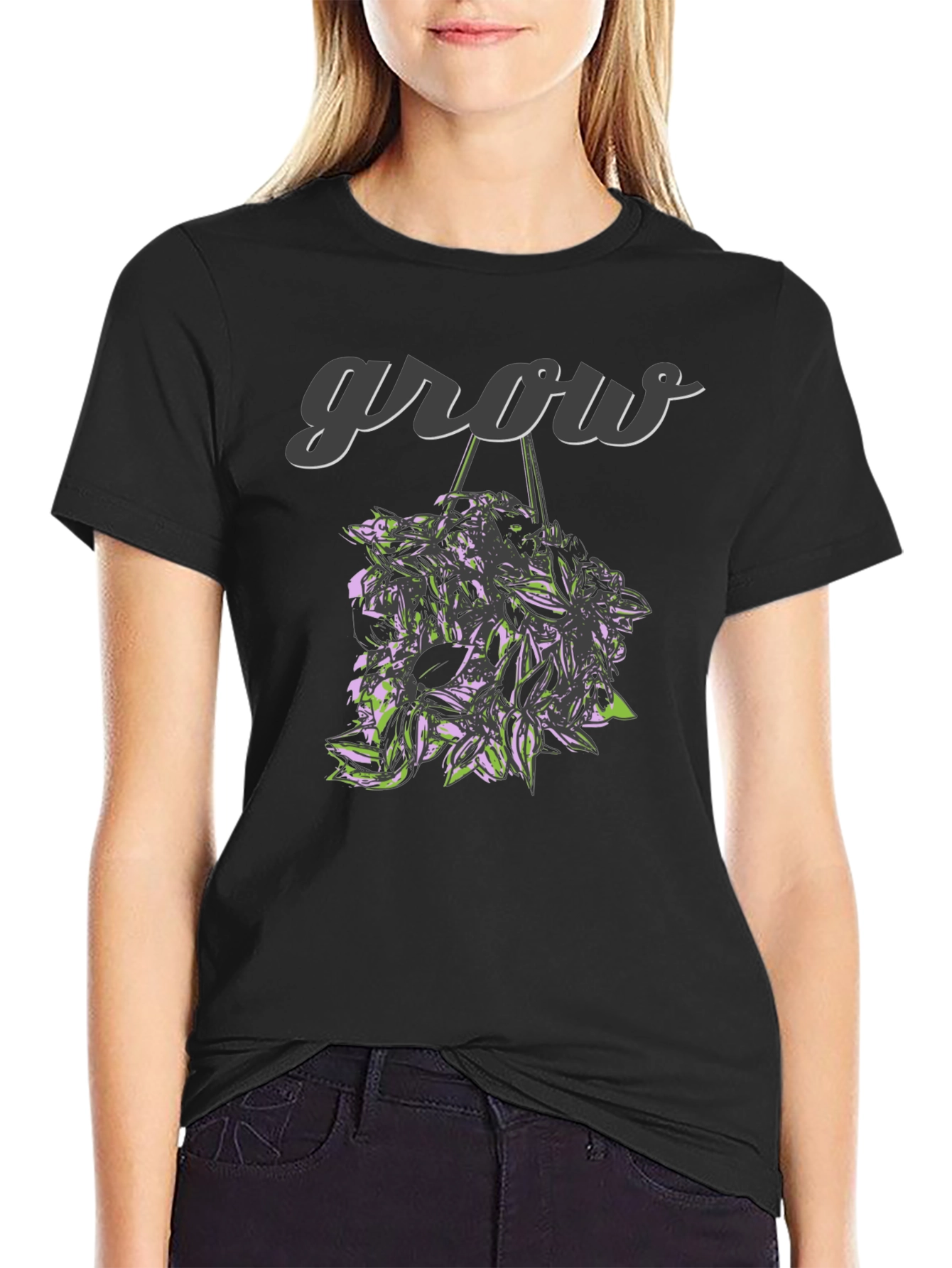 Grow Graphic Tee - Stylish Black T-Shirt