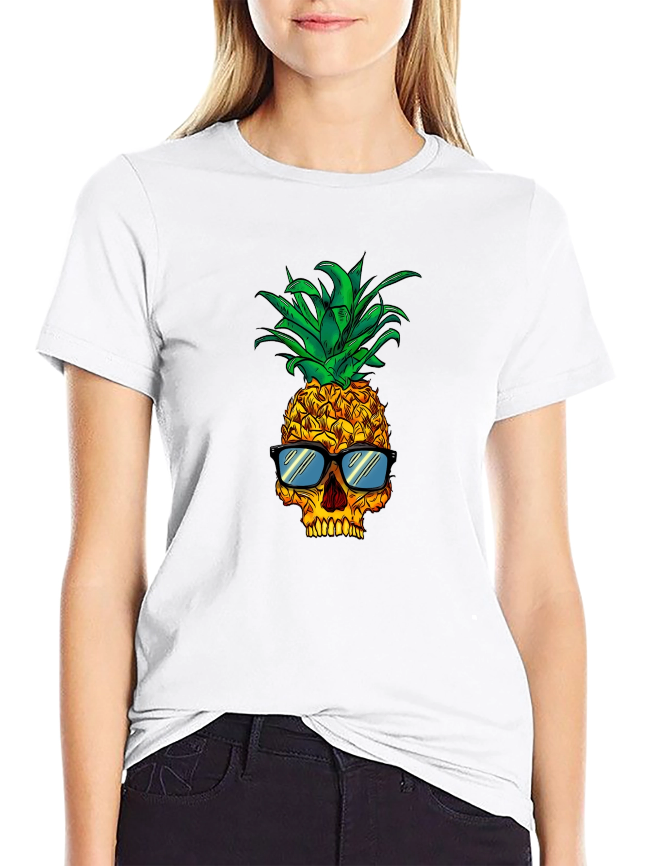 Pineapple Skull Graphic Tee