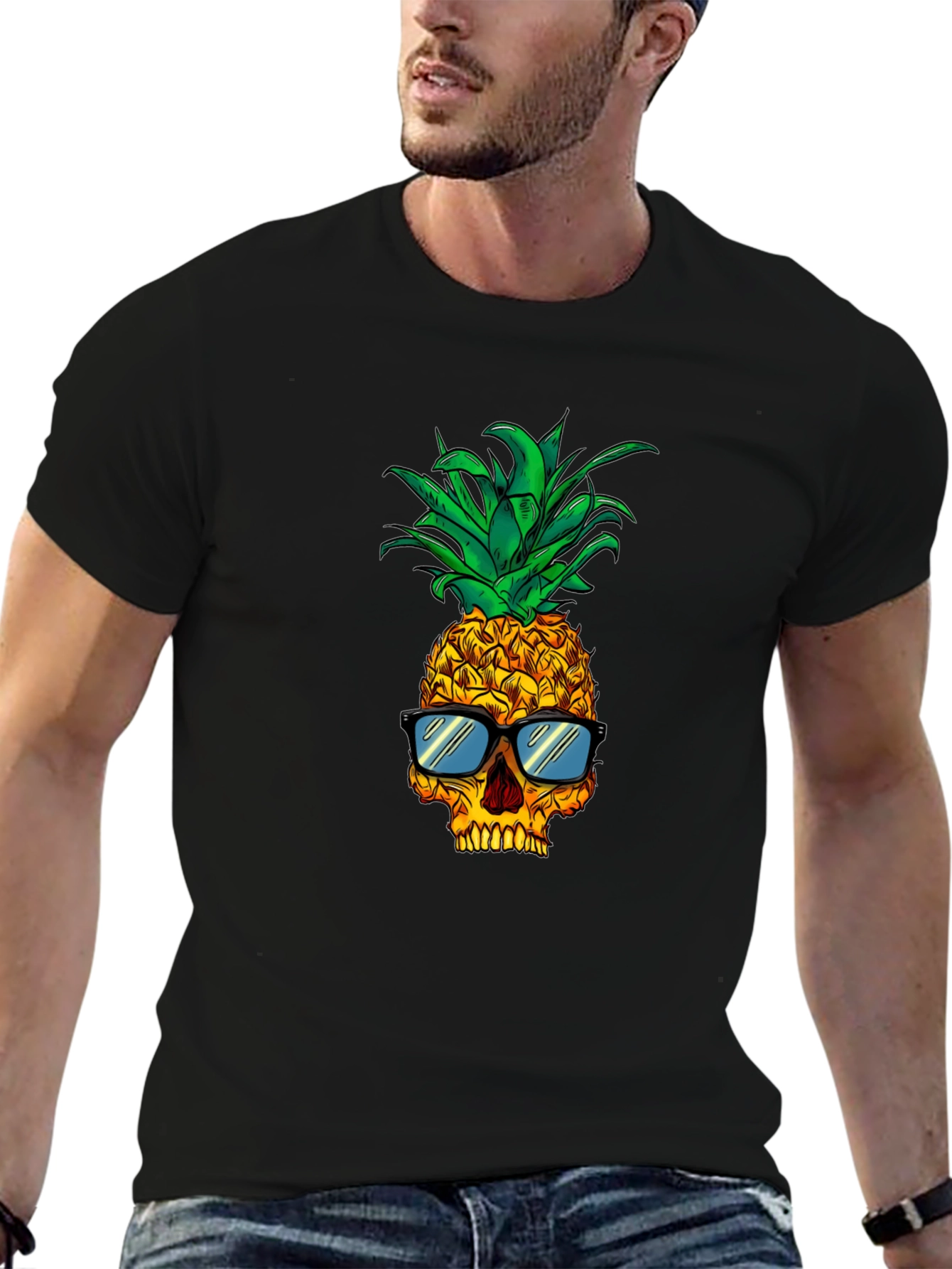 Pineapple Skull Graphic Tee