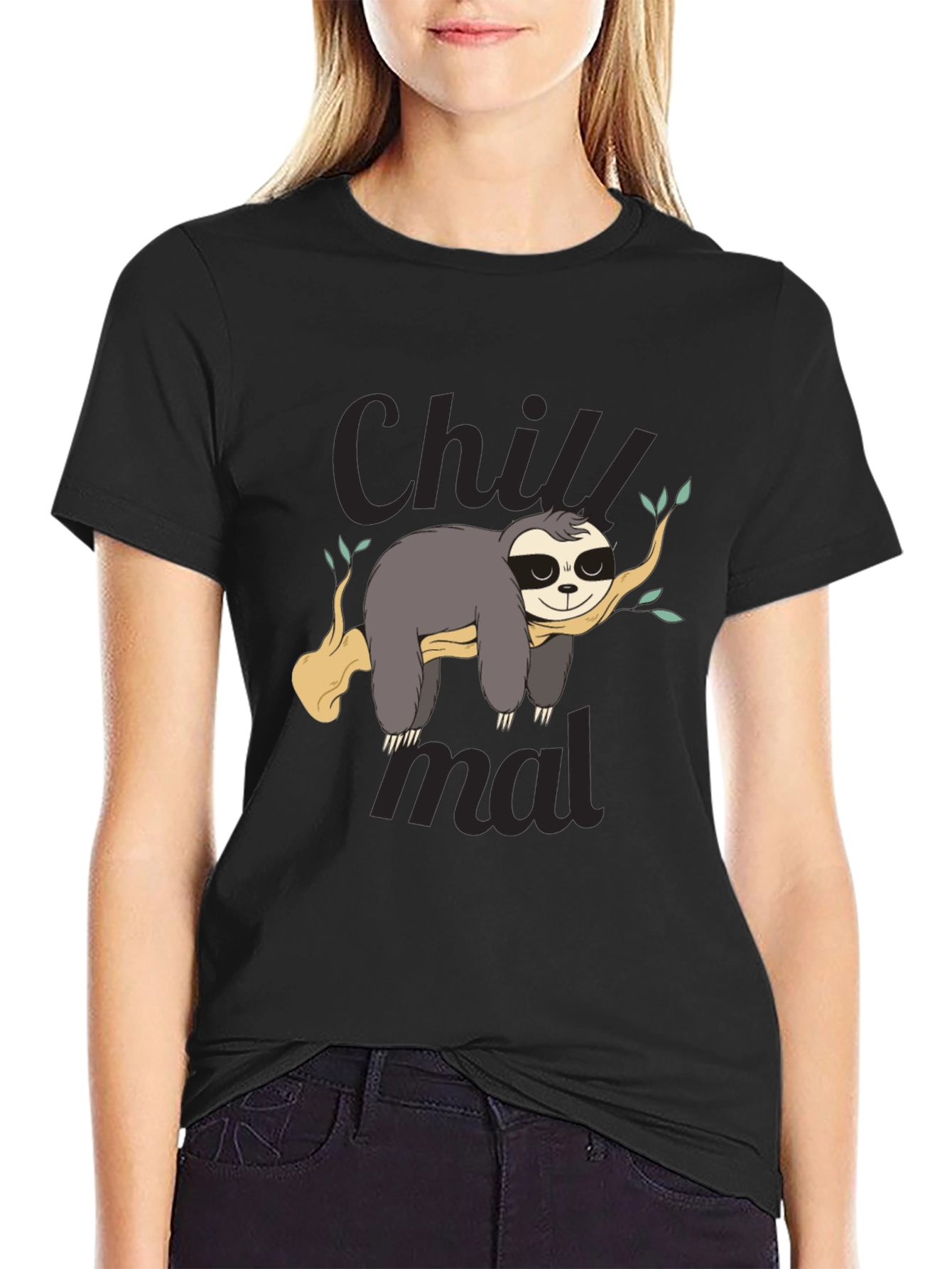 Chill Sloth Graphic Tee - Relaxed Style