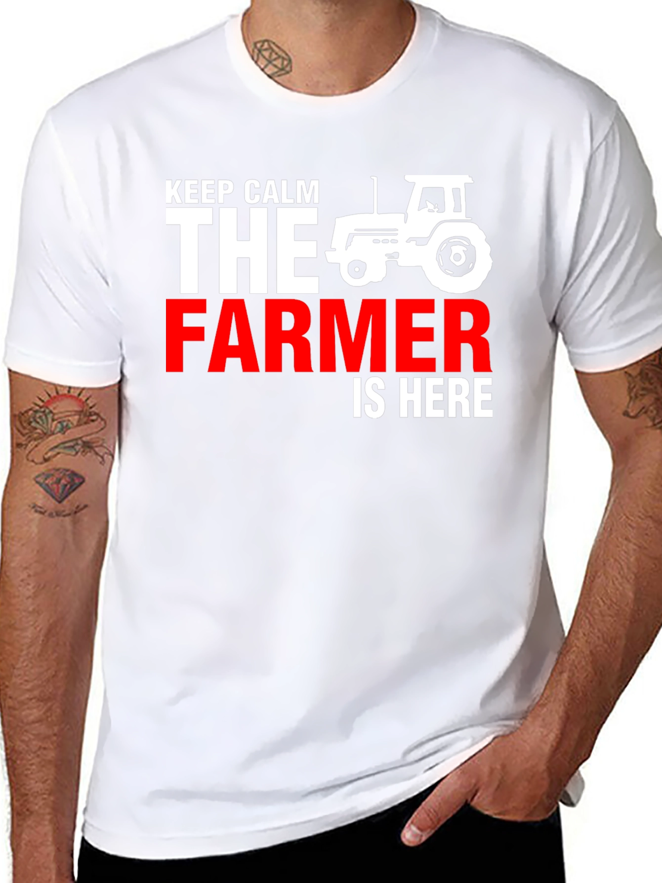 Keep Calm The Farmer is Here Graphic T-Shirt