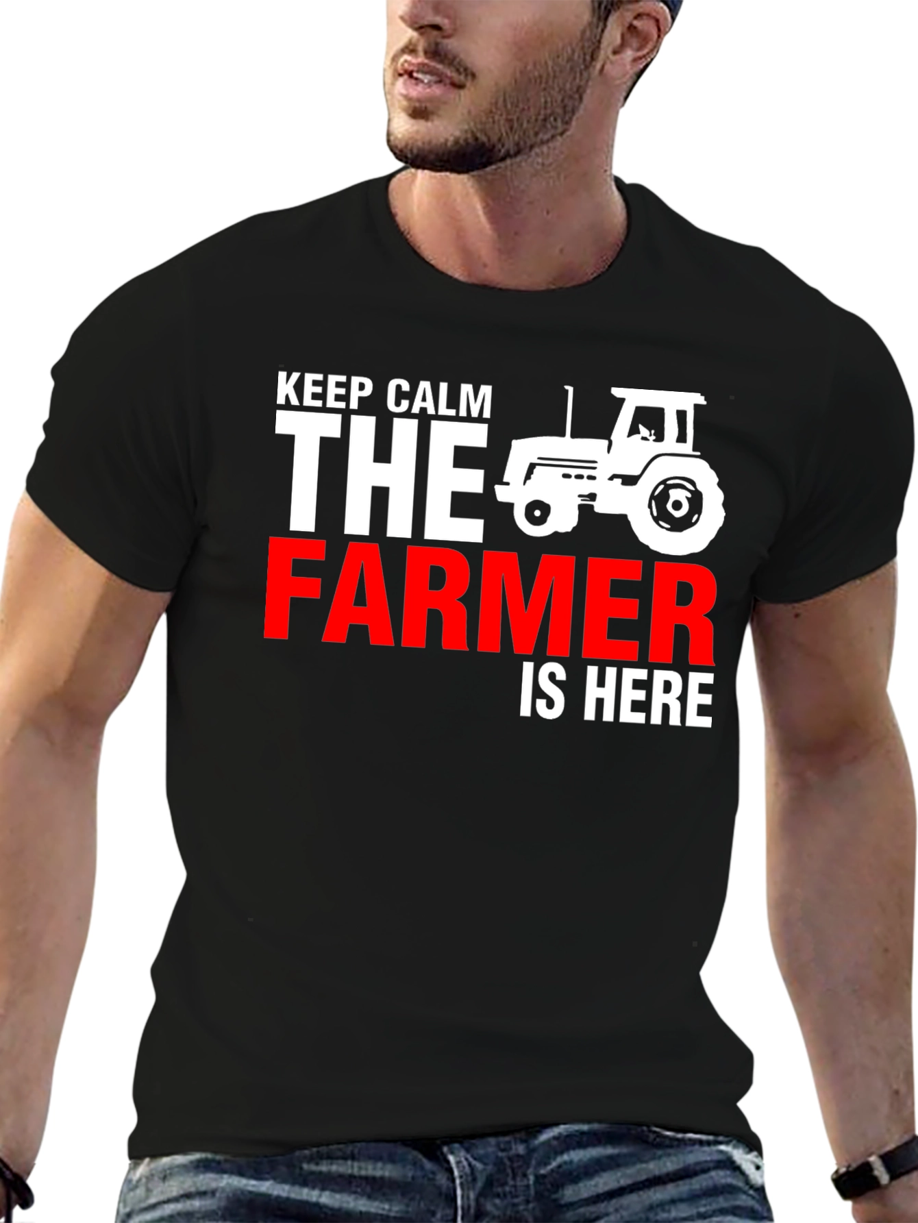 Keep Calm The Farmer is Here Graphic T-Shirt