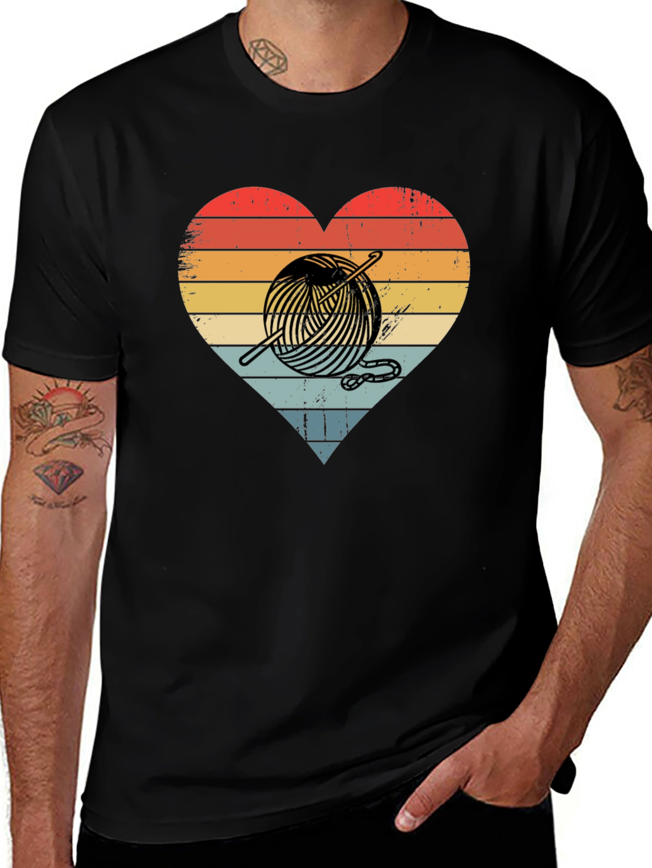 Knitting Heart Graphic T-Shirt