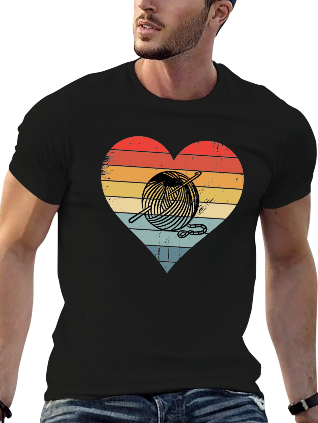 Knitting Heart Graphic T-Shirt