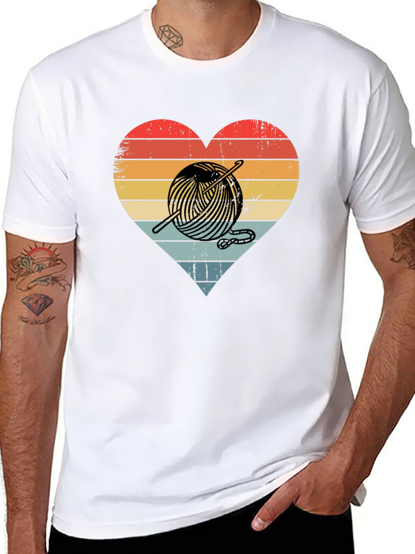 Knitting Heart Graphic T-Shirt