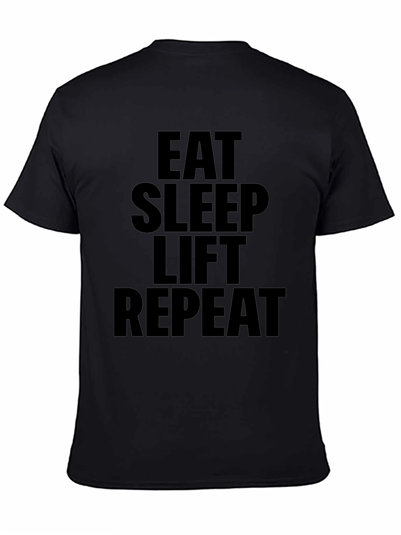 Eat Sleep Lift Repeat Black Graphic Tee