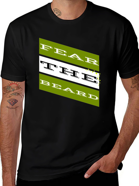 Fear the Beard Graphic Tee - Stylish Black Cotton T-Shirt