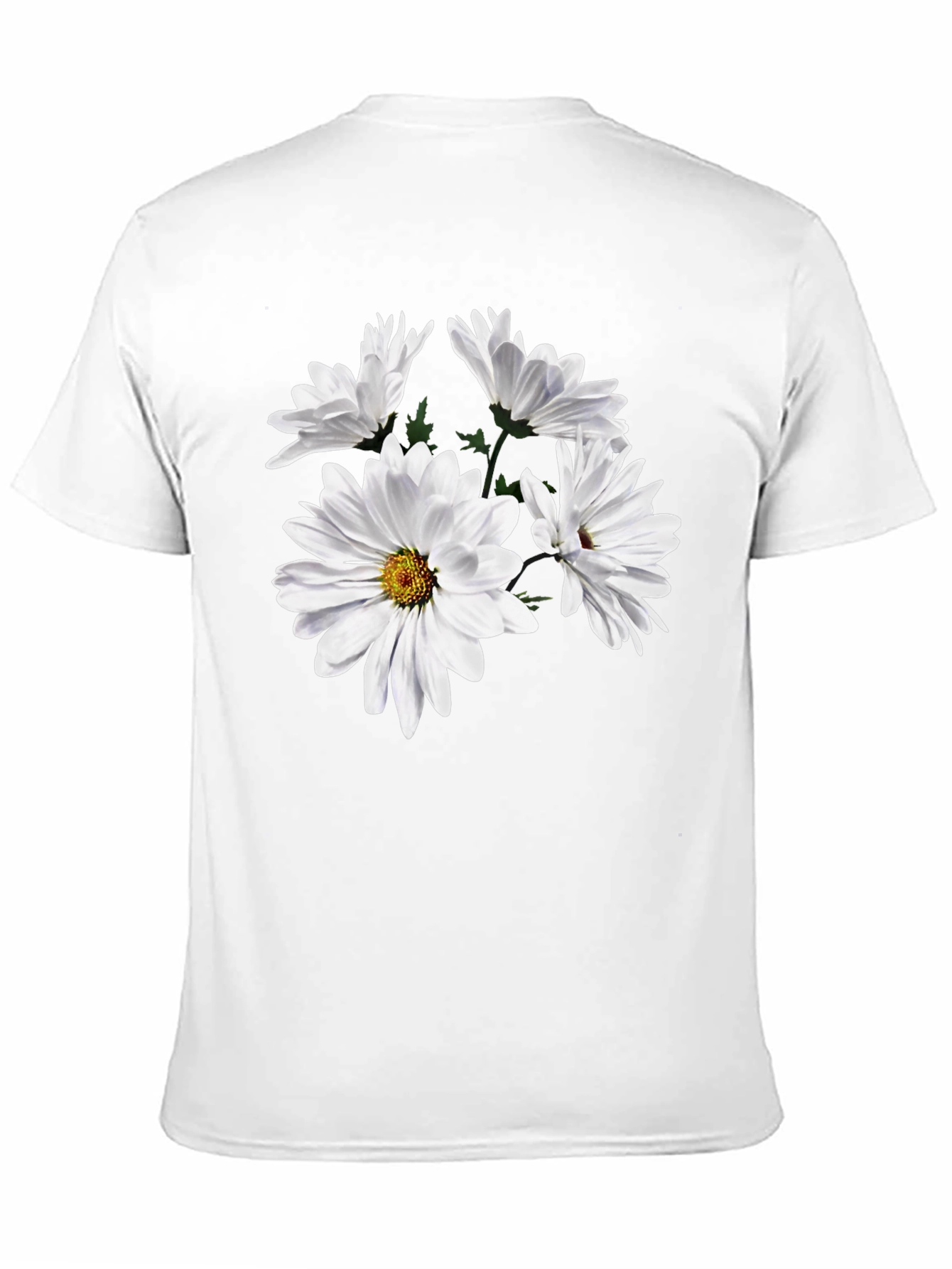 Daisy Flower Graphic Tee - Black Cotton T-Shirt