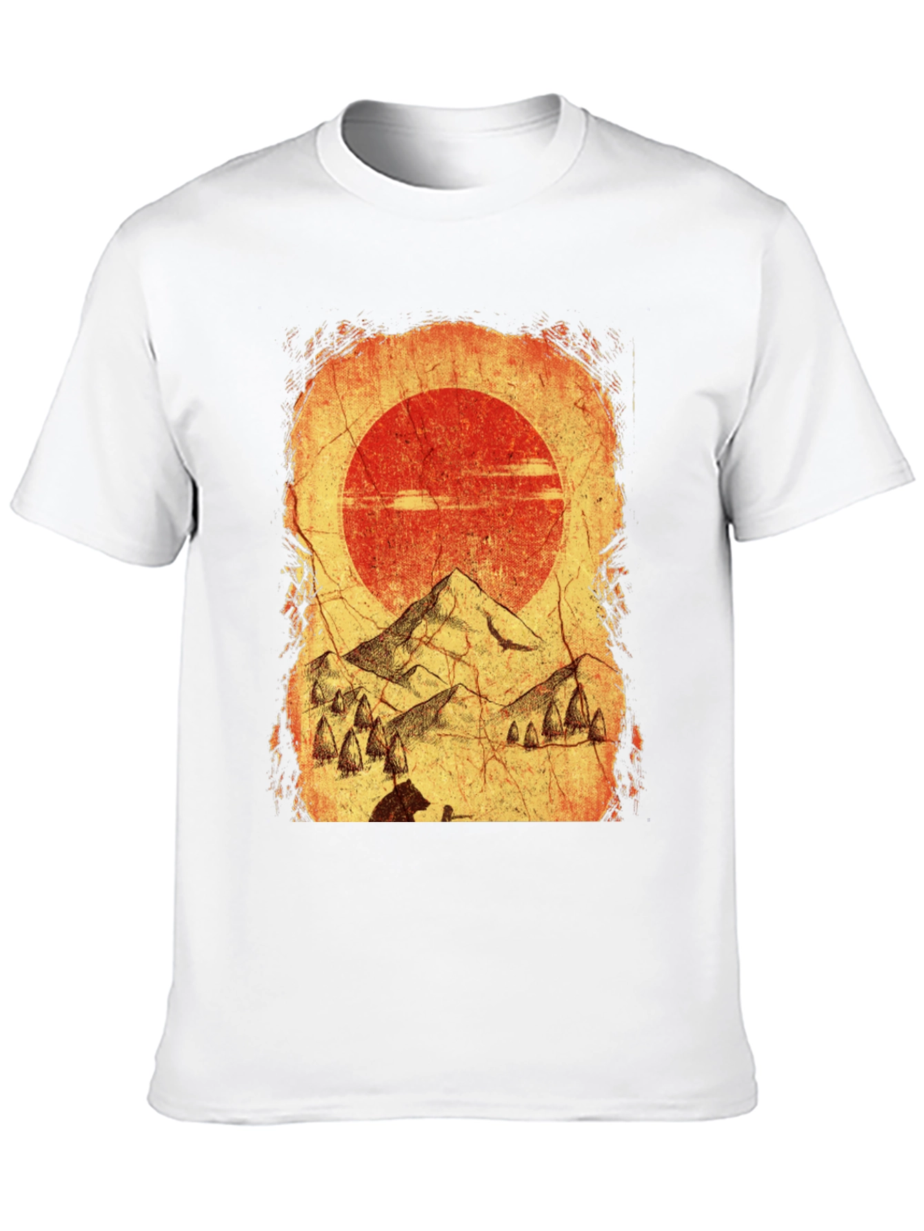 Mountain Scene Graphic Tee - Black