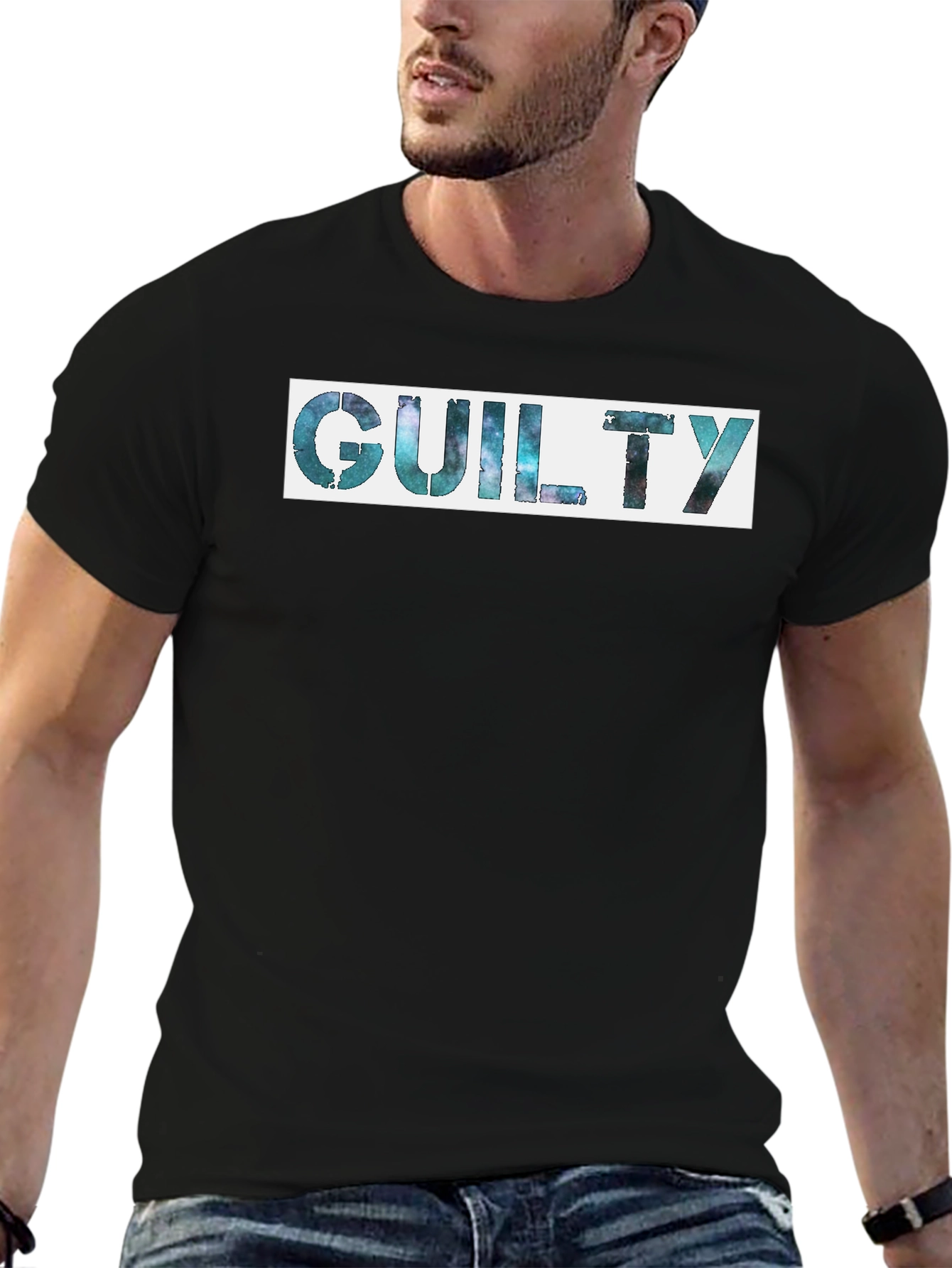 Guilty Galaxy Tee - Unique Graphic Print