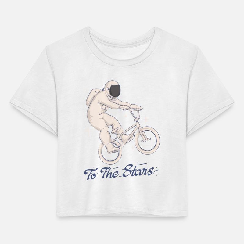 astronaut cyclist ride bike to the stars