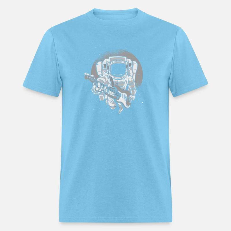 Astronaut flying with guitar