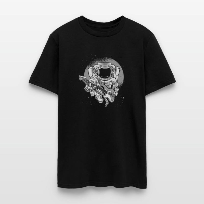 Astronaut flying with guitar