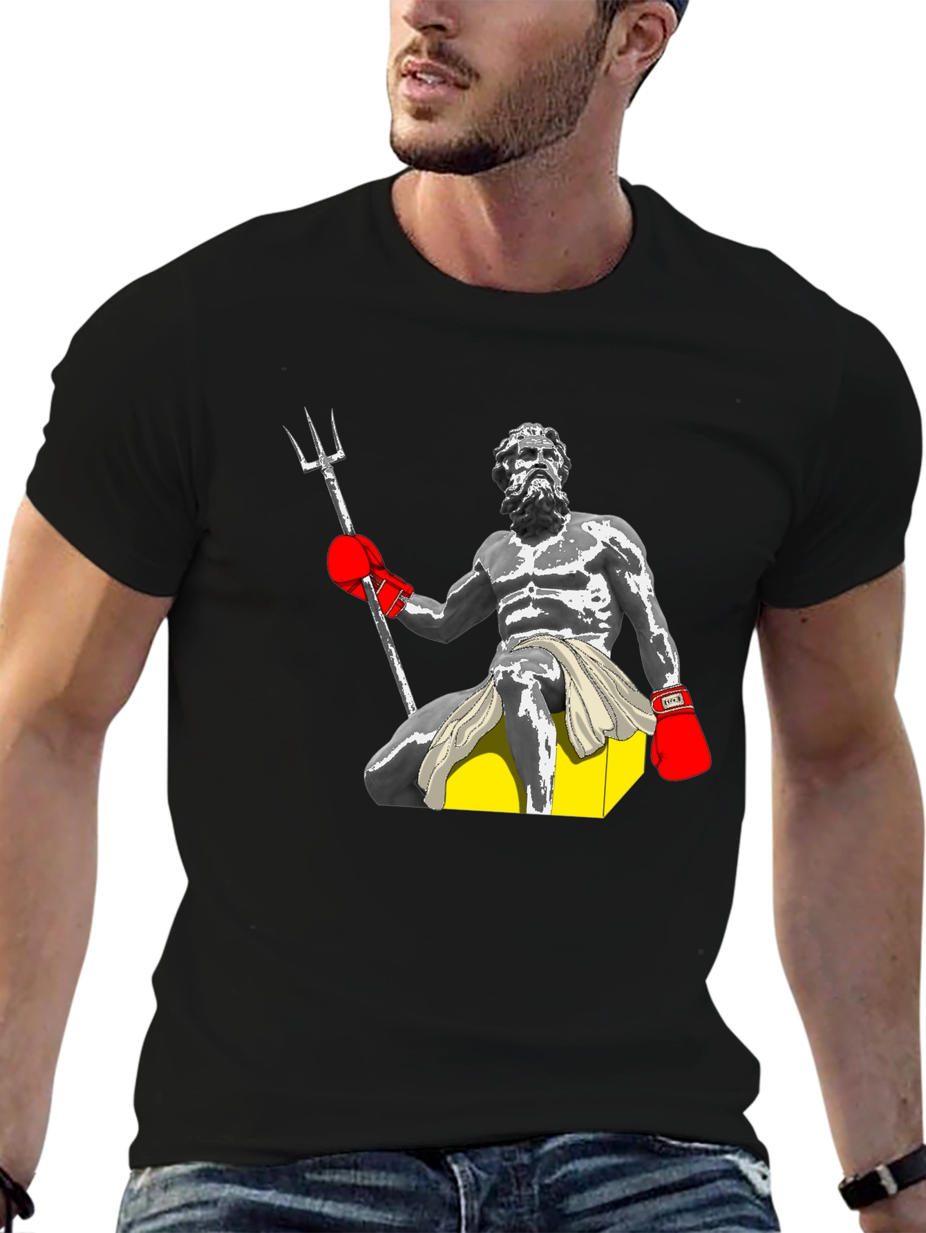 Boxing Neptune Graphic Tee - Black