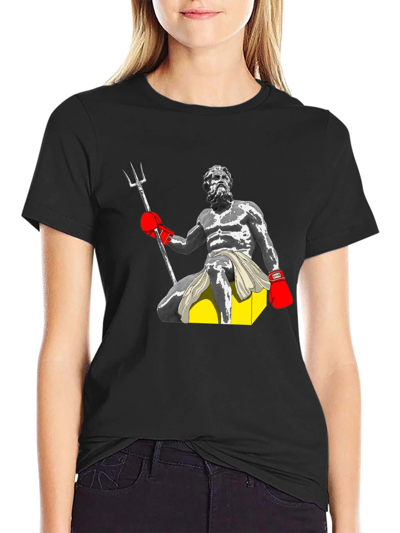 Boxing Neptune Graphic Tee - Black