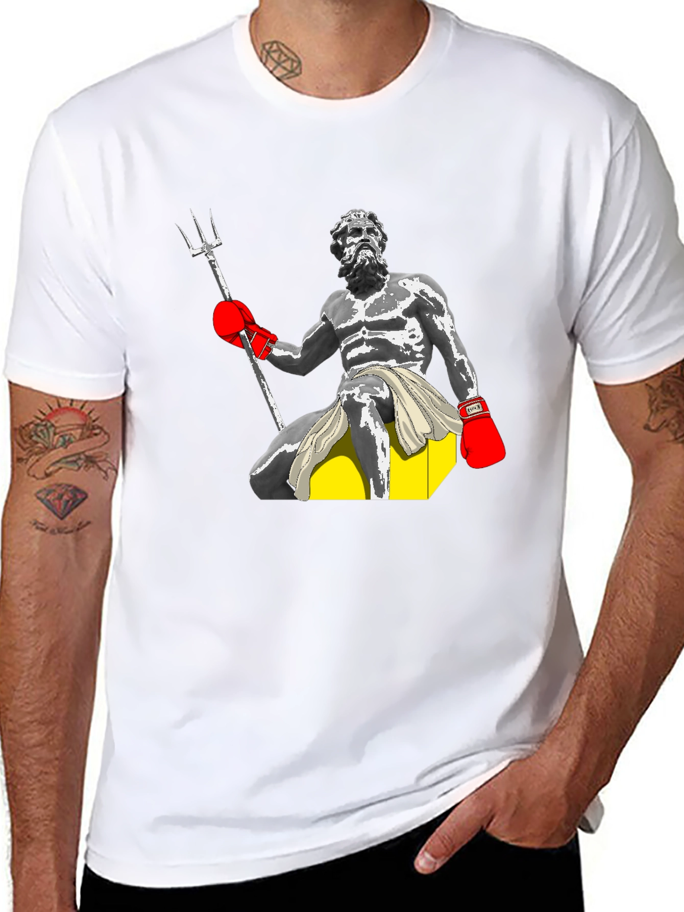 Boxing Neptune Graphic Tee - Black