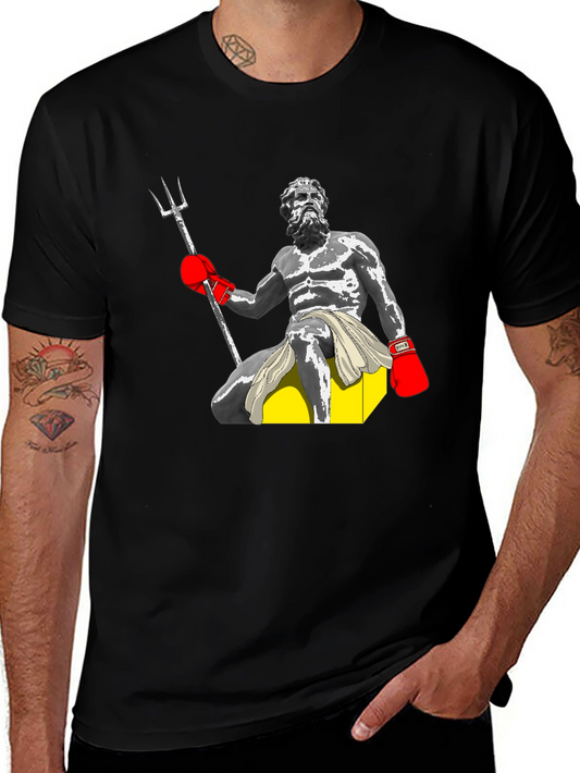 Boxing Neptune Graphic Tee - Black