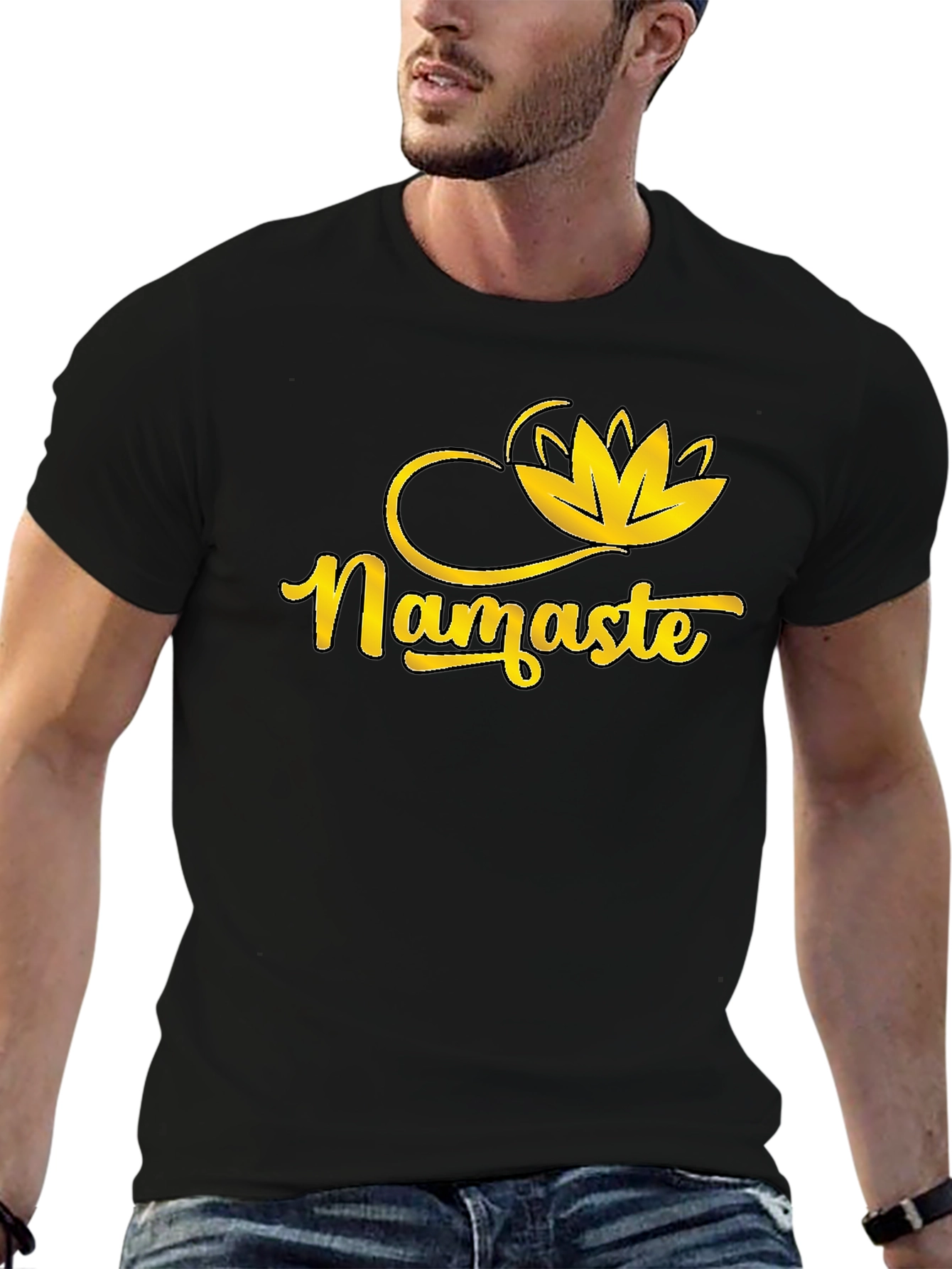 Namaste Lotus Graphic Tee - Black