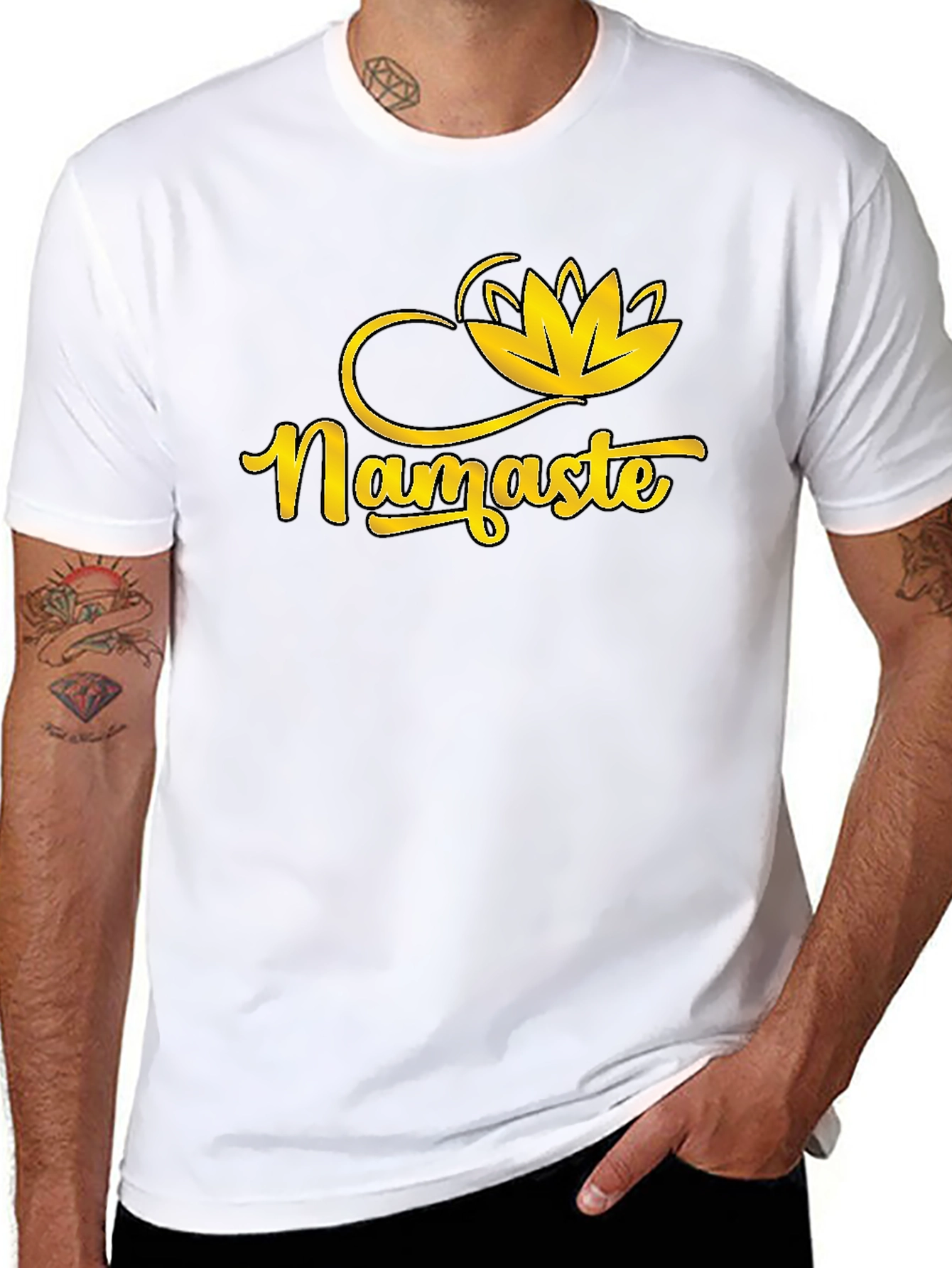 Namaste Lotus Graphic Tee - Black