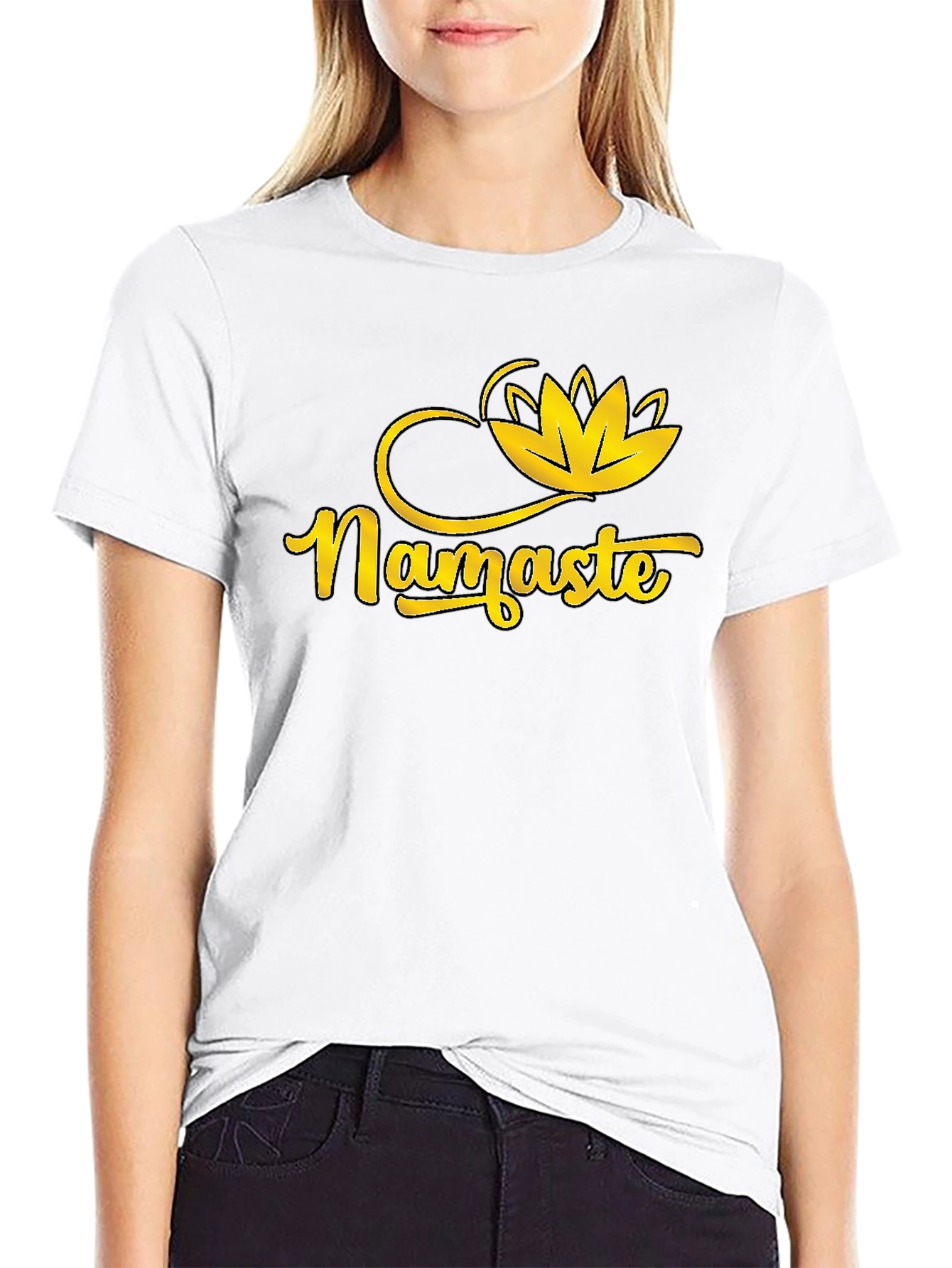 Namaste Lotus Graphic Tee - Black