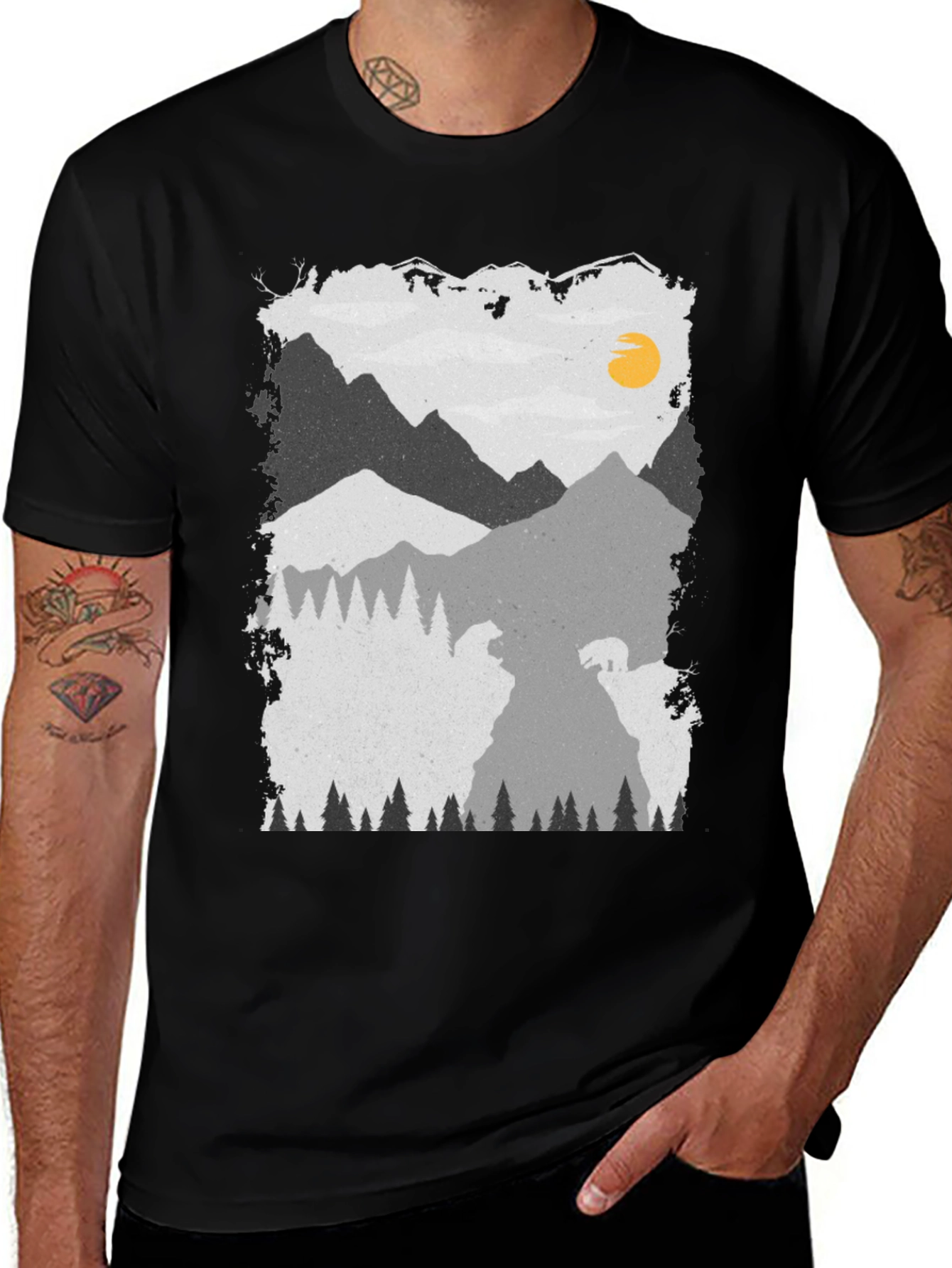 Mountain Bear Graphic Tee - Unisex Soft Cotton