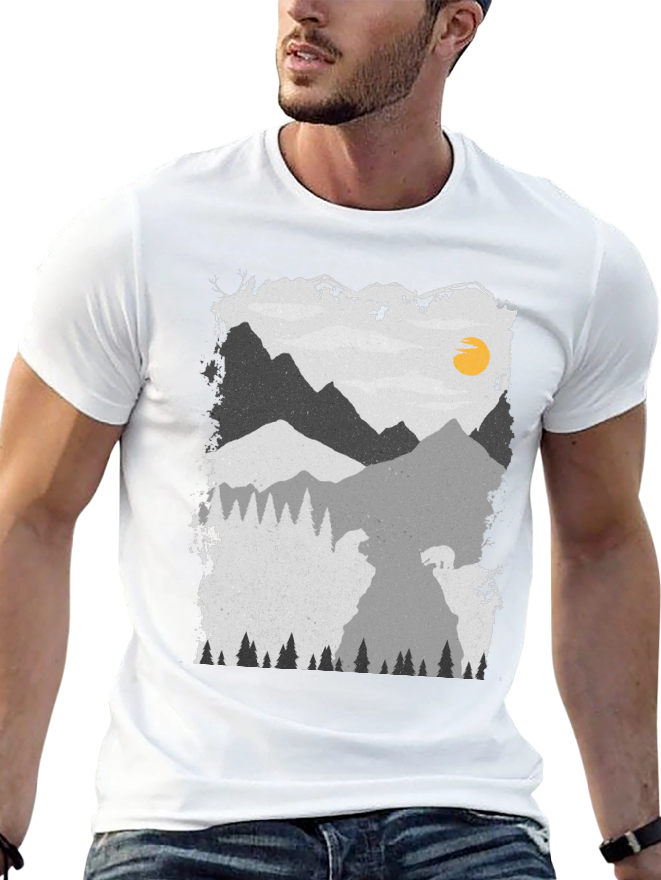 Mountain Bear Graphic Tee - Unisex Soft Cotton