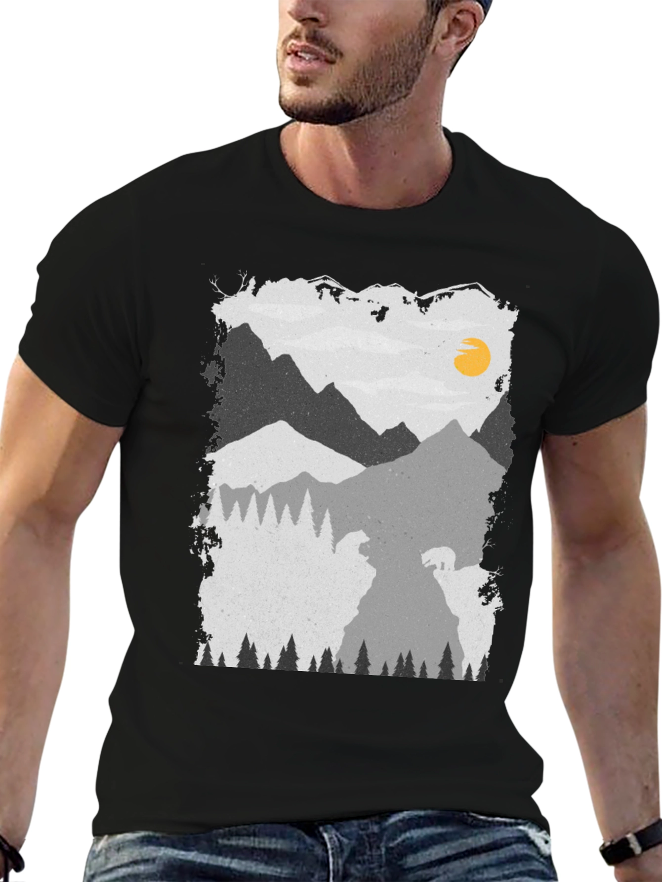 Mountain Bear Graphic Tee - Unisex Soft Cotton