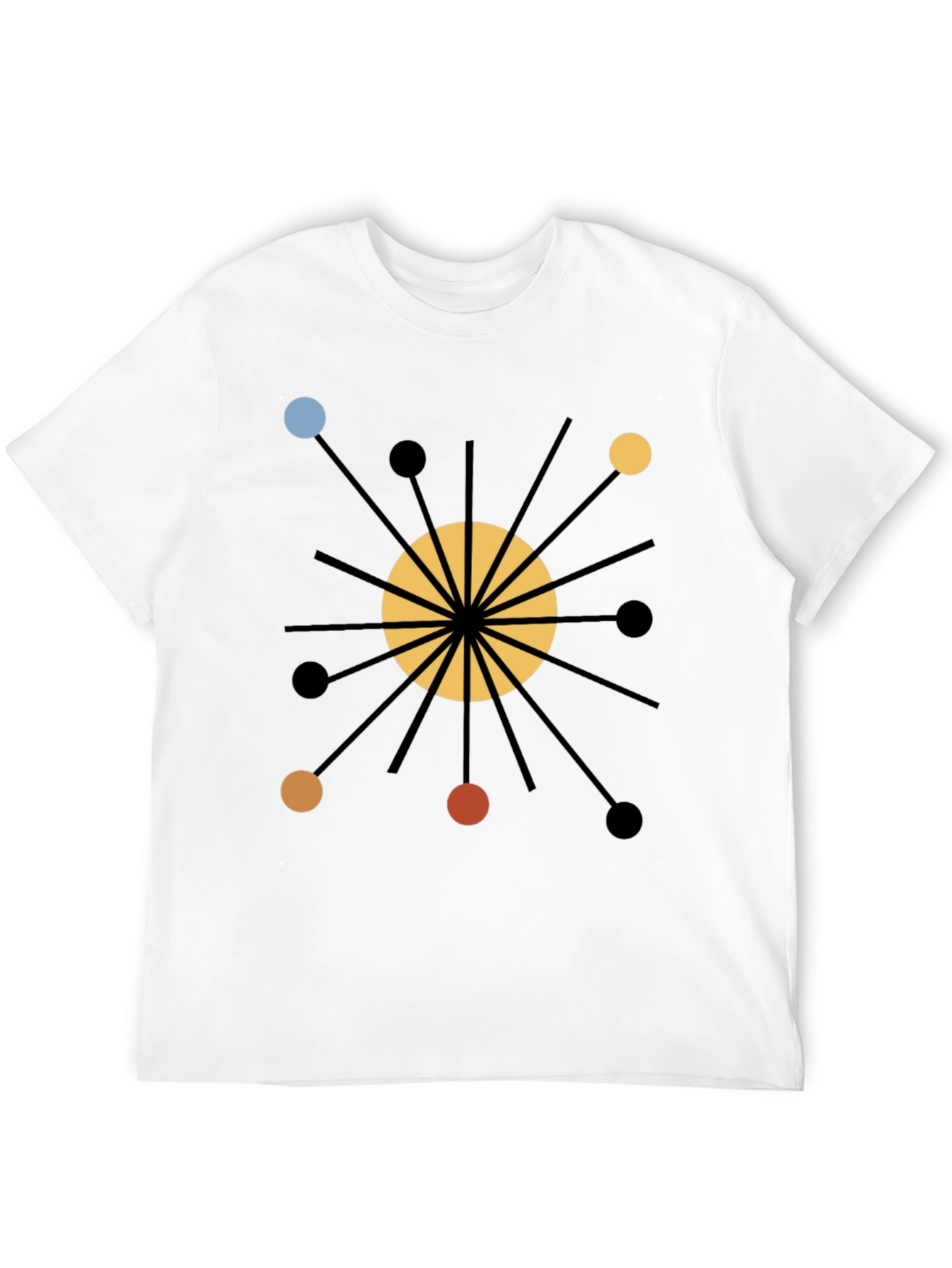 Atomic Starburst Graphic Print Black T-Shirt