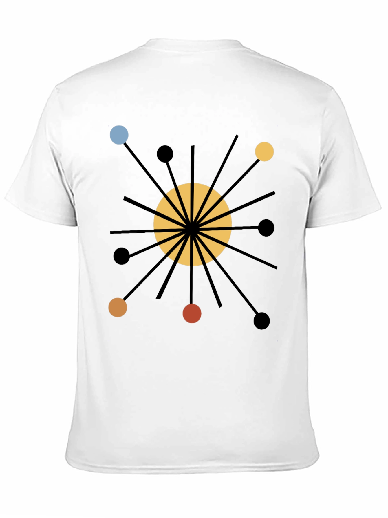Atomic Starburst Graphic Print Black T-Shirt