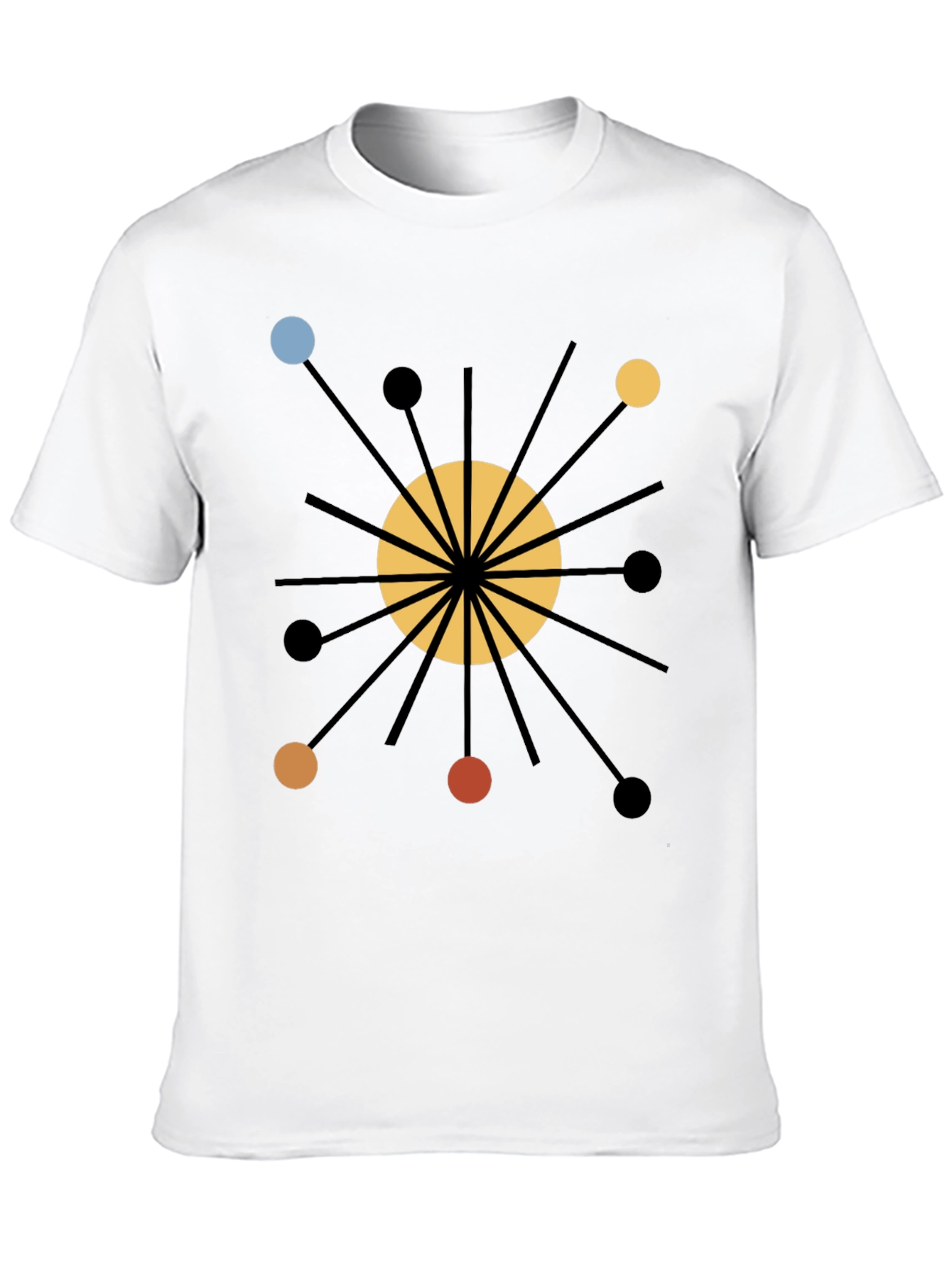 Atomic Starburst Graphic Print Black T-Shirt