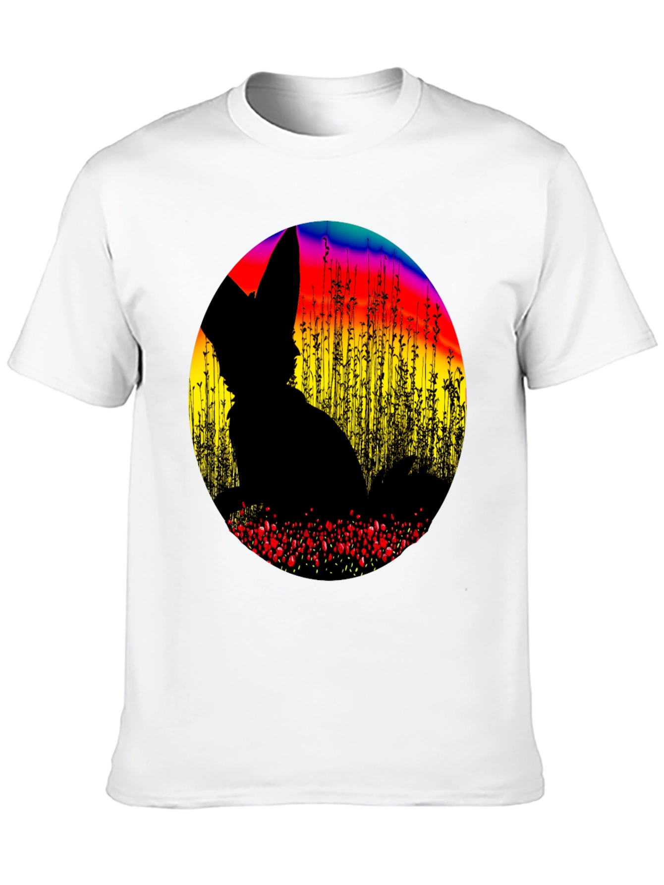 Abstract Fox Silhouette Graphic T-Shirt