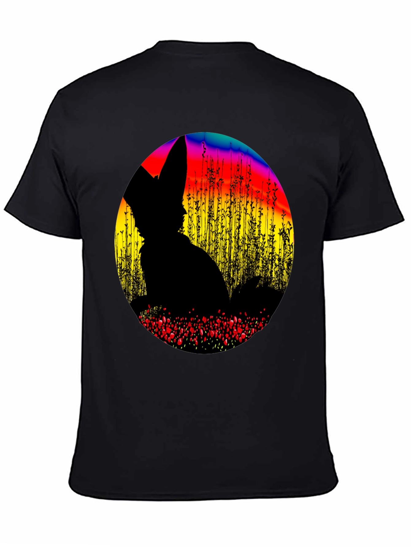 Abstract Fox Silhouette Graphic T-Shirt