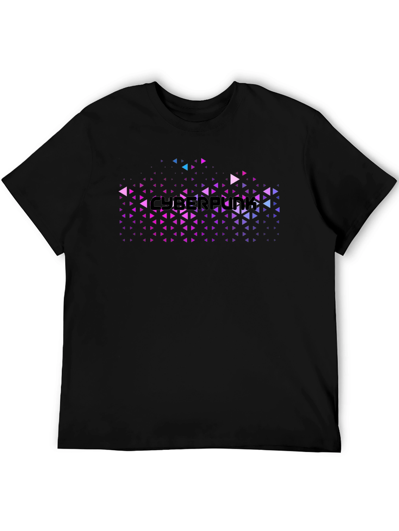 Cyberpunk Graphic Tee - Black Cotton Blend
