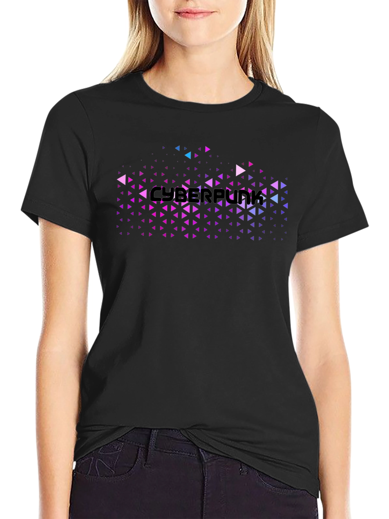 Cyberpunk Graphic Tee - Black Cotton Blend