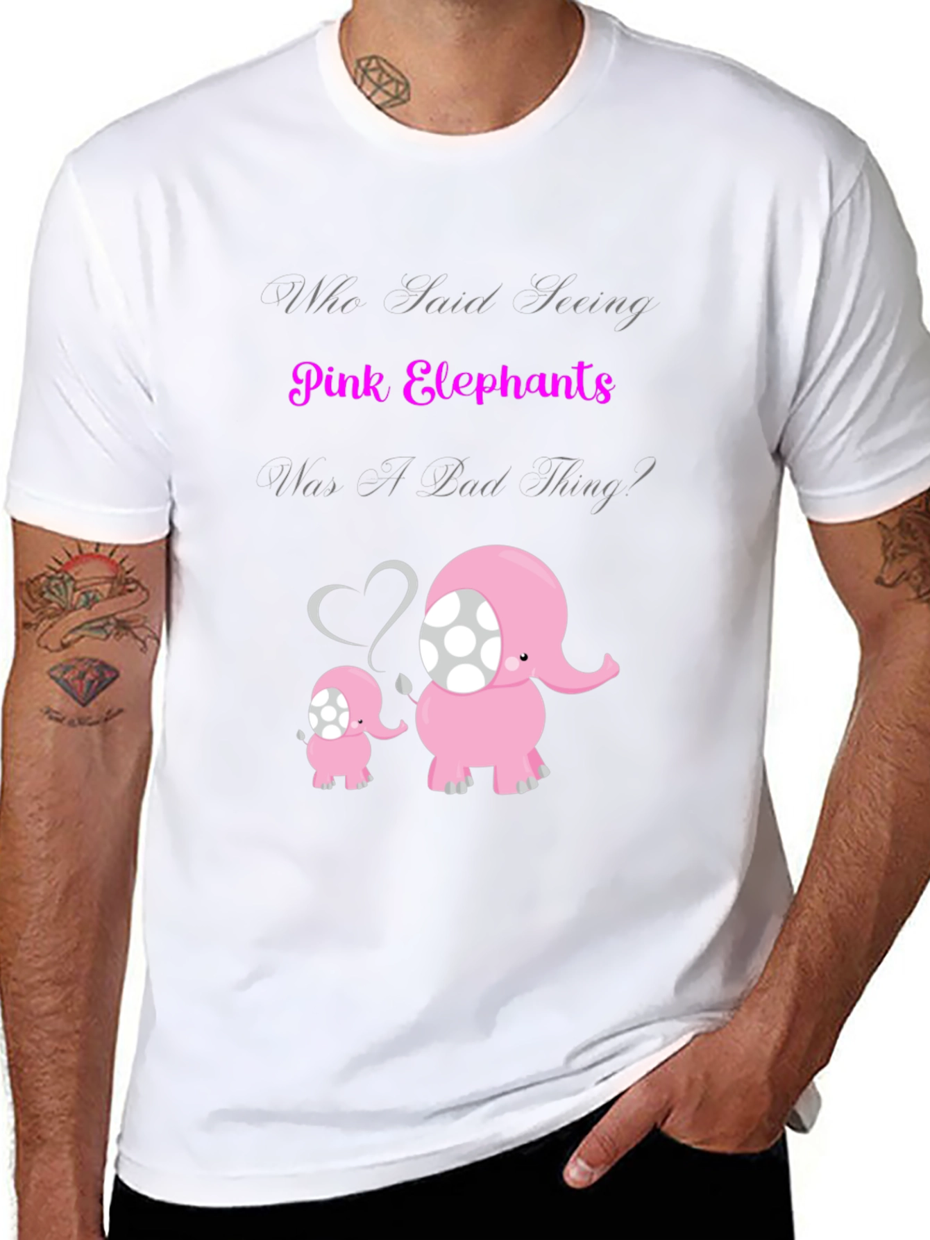 Pink Elephants Graphic T-Shirt